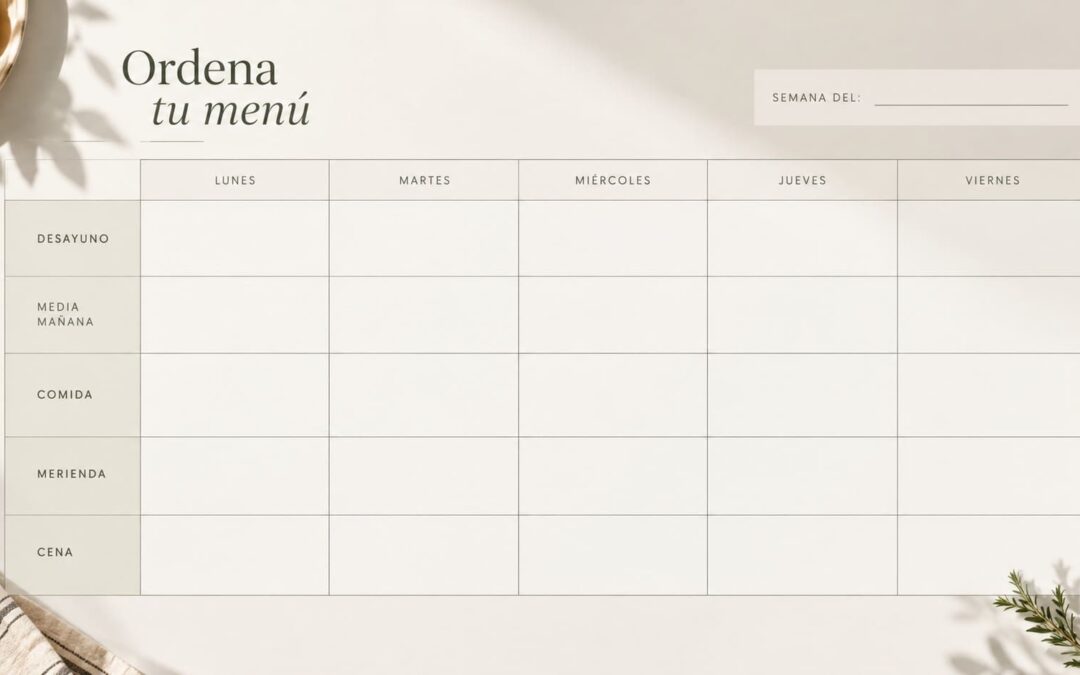 Cómo organizar los menús semanales